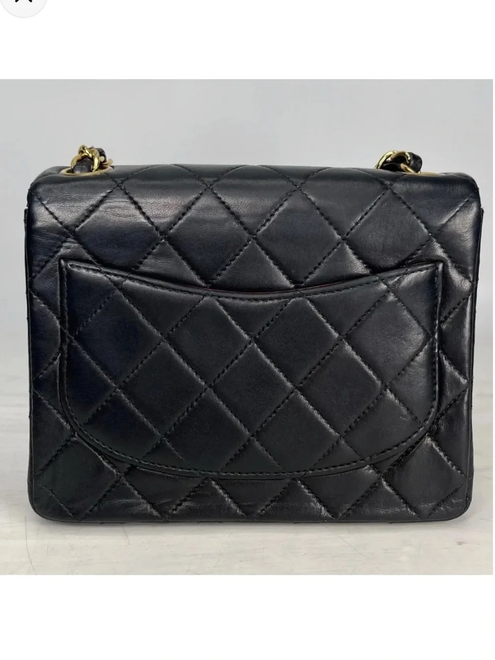 CHANEL Black Quilted Lambskin Mini Flap Crossbody with Gold Chain - Picture 6 of 14